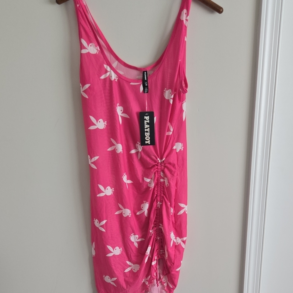 PLAYBOY Pink Chemise with Bunny Print
